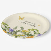 Waterverf Wildflower Boho Baby shower Papieren Bordje (Gekanteld)