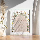 Waterverf Wildflower Boho Baby shower Poster