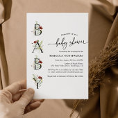 Waterverf Wildflower Boho Baby shower Uitnodiging