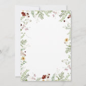 Waterverf Wildflower Boho Baby shower Uitnodiging (Achterkant)