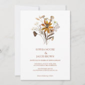 Waterverf Wildflower Boho Fall Wedding Kaart (Voorkant)