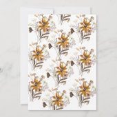 Waterverf Wildflower Boho Fall Wedding Kaart (Achterkant)