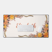 Waterverf Wildflower Boho Geel Sinaasappel Persoon Bureaumat (Keyboard & Muis)