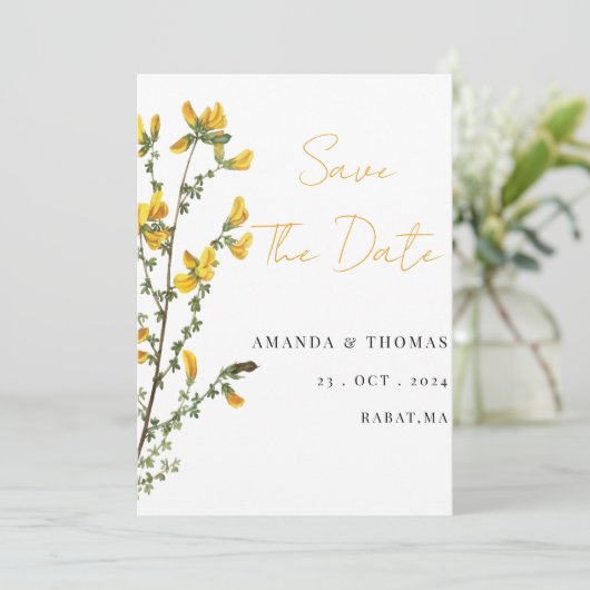 Waterverf Wildflower Boho Save The Date (Staand voorkant)