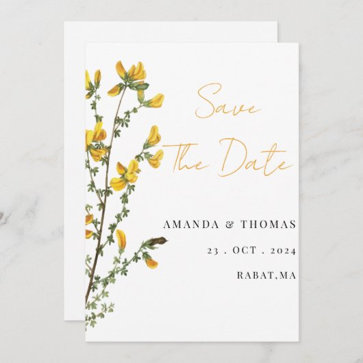 Waterverf Wildflower Boho Save The Date (Voorkant / Achterkant)