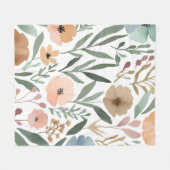 Waterverf Wildflower Boho Soft Pastel Spring Fleece Deken (Voorkant (Horizontaal))