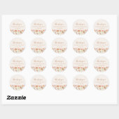 Waterverf Wildflower Boho Wedding Ronde Sticker (Vel)