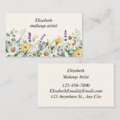 Waterverf Wildflower Border Make-up Artiest Visitekaartje (Voorkant / Achterkant)