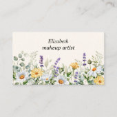 Waterverf Wildflower Border Make-up Artiest Visitekaartje (Voorkant)