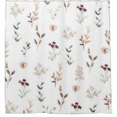 Waterverf Wildflower Botanische Bloemen Douchegordijn (Voorkant)