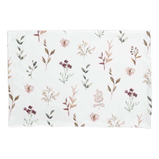 Waterverf Wildflower Botanische Bloemen Kussensloop (Voorkant)