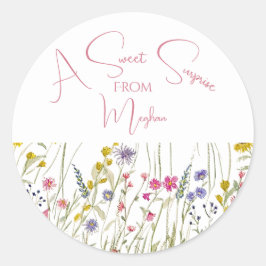 Waterverf Wildflower Botanische Gebakken Producten Ronde Sticker