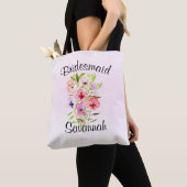 Waterverf Wildflower Bouquet Bridesmaid Wedding Tote Bag (Dichtbij)