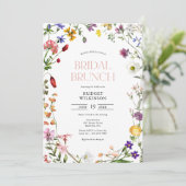 Waterverf Wildflower Bridal Brunch Vrijgezellenfee Kaart (Staand voorkant)
