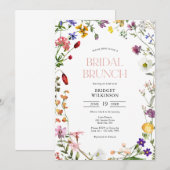 Waterverf Wildflower Bridal Brunch Vrijgezellenfee Kaart (Voorkant / Achterkant)