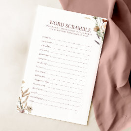 Waterverf Wildflower Bridal Word Scramble spel