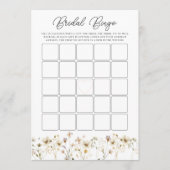 Waterverf Wildflower Bruids Bingo Game Kaart (Voorkant)