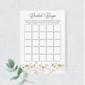 Waterverf Wildflower Bruids Bingo Game Kaart
