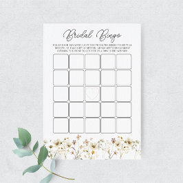Waterverf Wildflower Bruids Bingo Game Kaart