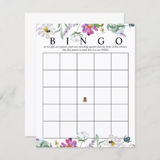 Waterverf Wildflower | Bruidsbingo | Spellen (Voorkant / Achterkant)