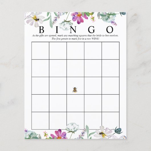 Waterverf Wildflower | Bruidsbingo | Spellen (Voorkant)