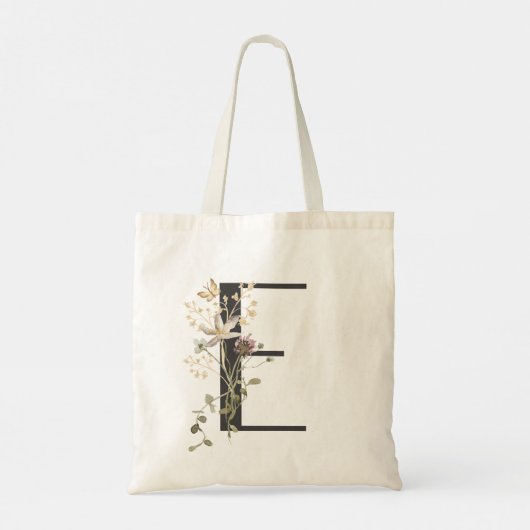 Waterverf Wildflower Bruidsmeisje Initiaal "E" Tas (Achterkant)