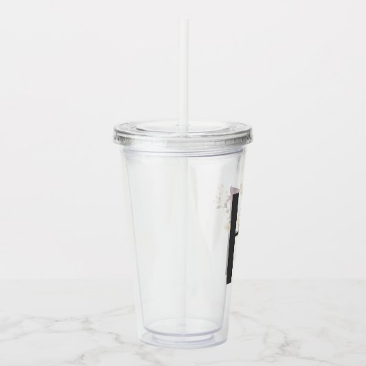 Waterverf Wildflower Bruidsmeisje Initiaal "H" Acryl Drinkbeker (Rechts)