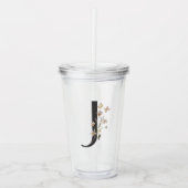 Waterverf Wildflower Bruidsmeisje Initiaal "J" Acryl Drinkbeker (Voorkant)