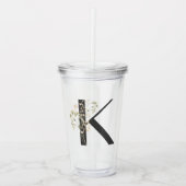 Waterverf Wildflower Bruidsmeisje Initiaal "K" Acryl Drinkbeker (Voorkant)