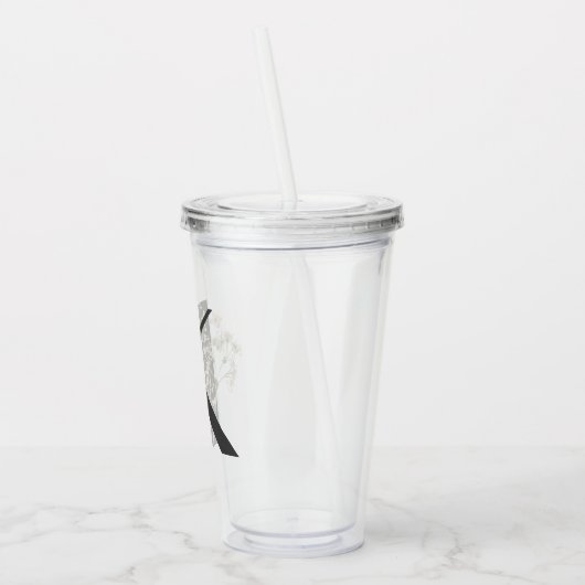 Waterverf Wildflower Bruidsmeisje Initiaal "K" Acryl Drinkbeker (Links)