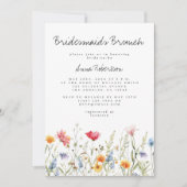 Waterverf Wildflower Bruidsmeisjes Brunch Kaart (Voorkant)