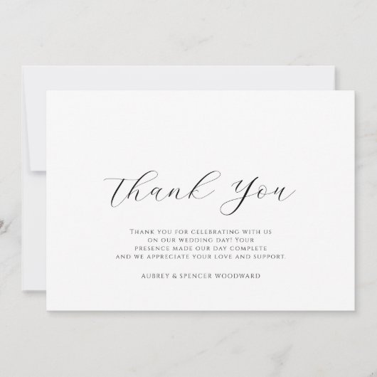 Waterverf wildflower bruiloft flat dank u kaart (Voorkant)