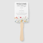 Waterverf Wildflower bruiloft hand fan Handwaaier (Voorkant)