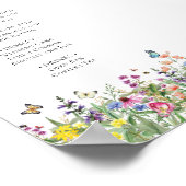 Waterverf Wildflower Bruiloft Menu Poster (Hoek)