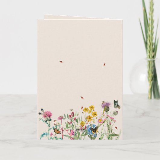 Waterverf Wildflower Bruiloft Orde van Service Programma (Achterkant)