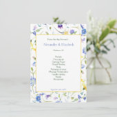 Waterverf Wildflower bruiloft programma (Staand voorkant)