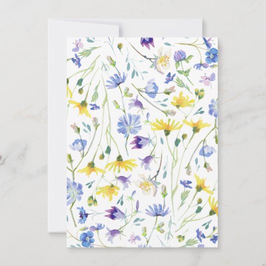 Waterverf Wildflower bruiloft programma (Achterkant)