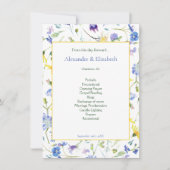 Waterverf Wildflower bruiloft programma (Voorkant)