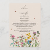 Waterverf Wildflower bruiloft reisschema programma Programmakaart (Voorkant)