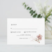 Waterverf Wildflower bruiloft RSVP Kaartje (Staand voorkant)