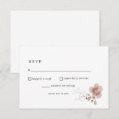 Waterverf Wildflower bruiloft RSVP Kaartje (Voorkant / Achterkant)