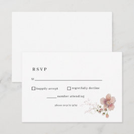 Waterverf Wildflower bruiloft RSVP Kaartje