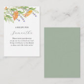 Waterverf Wildflower bruiloft thema Informatiekaartje (Voorkant / Achterkant)