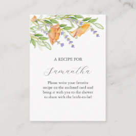 Waterverf Wildflower bruiloft thema Informatiekaartje