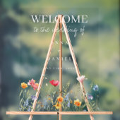 Waterverf Wildflower bruiloft Welkom Acryl Bord (Neutraal)