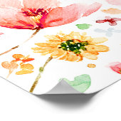 Waterverf Wildflower bruiloft Welkomstbord Poster (Hoek)