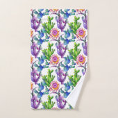 Waterverf Wildflower Cactus Patroon Bad Handdoek (Handdoek)