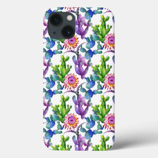 Waterverf Wildflower Cactus Patroon Case-Mate iPhone Case (Achterkant)