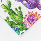Waterverf Wildflower Cactus Patroon Fleece Deken (Hoek)