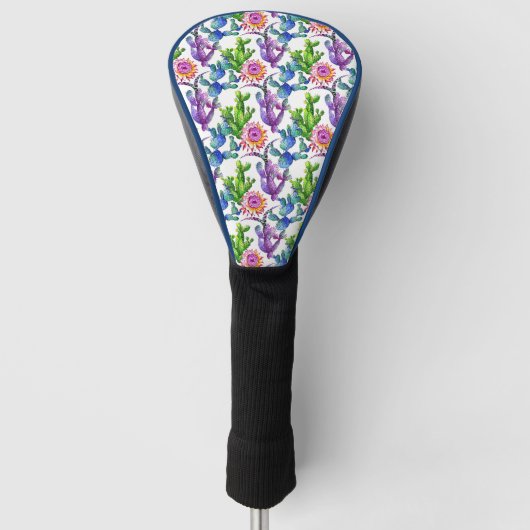 Waterverf Wildflower Cactus Patroon Golfheadcover (Voorkant)